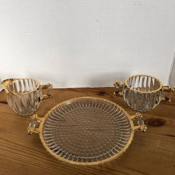 Vtg Janette Glass Creamer and Sugar Set - Picture 5 of 14